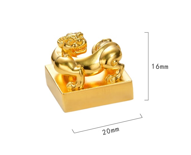 香港古法黃金擺件足金999螭龍印章吊墜定製定刻姓名 200克