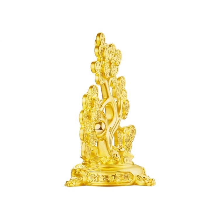 黃金擺件聚寶盆足金禮品擺件收藏送禮77克