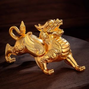 首頁產品 麒麟擺件古法黃金足金999麒麟公母兩掛件95.7克 送禮禮物