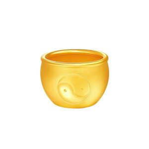 黃金999太極圖案聚財 風水布局缸金碗擺件收藏40g