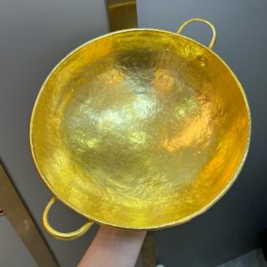 黃金999鍋純金鍋炒菜鍋擺件金器實用型功能性火鍋收藏送禮 1000g